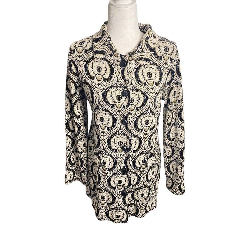 Michael‎ Simon Vintage Cardigan Jacket Button Up Fabric Button Faux Pockets M